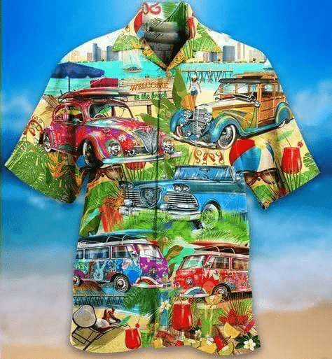 Summer Car Holiday On The Beach Hawaii Aloha Shirts Dh Ha76770