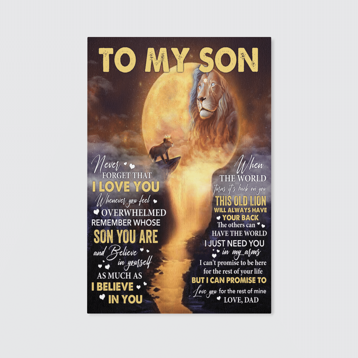 Canvas For Son Lion Canvas Never Forget That I Love You Wall Decor Poster Canvas