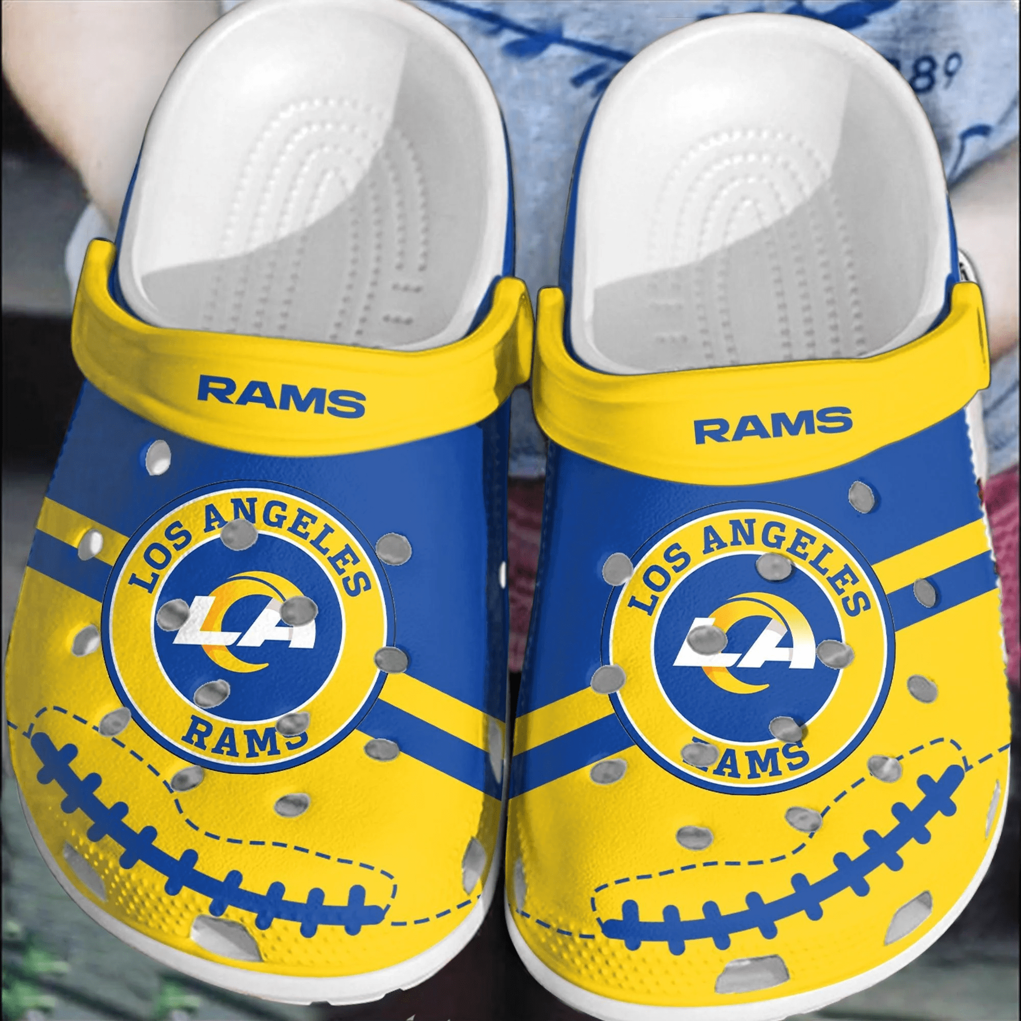 NFL LA Rams Football Clogs Shoes Crocband Comfortable For Men Women