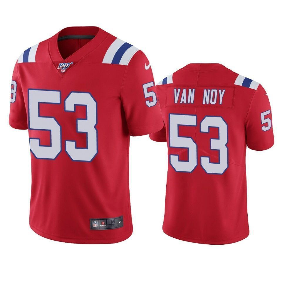 New England Patriots Kyle Van Noy Red 100Th Season Vapor Limited 3D Jersey