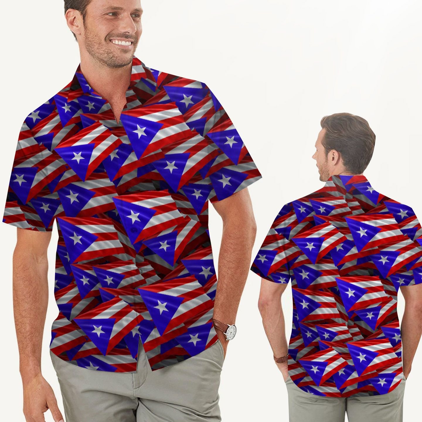 Beach Shirt Puerto Rico Flags Men Hawaiian Shirt For Puerto Ricans