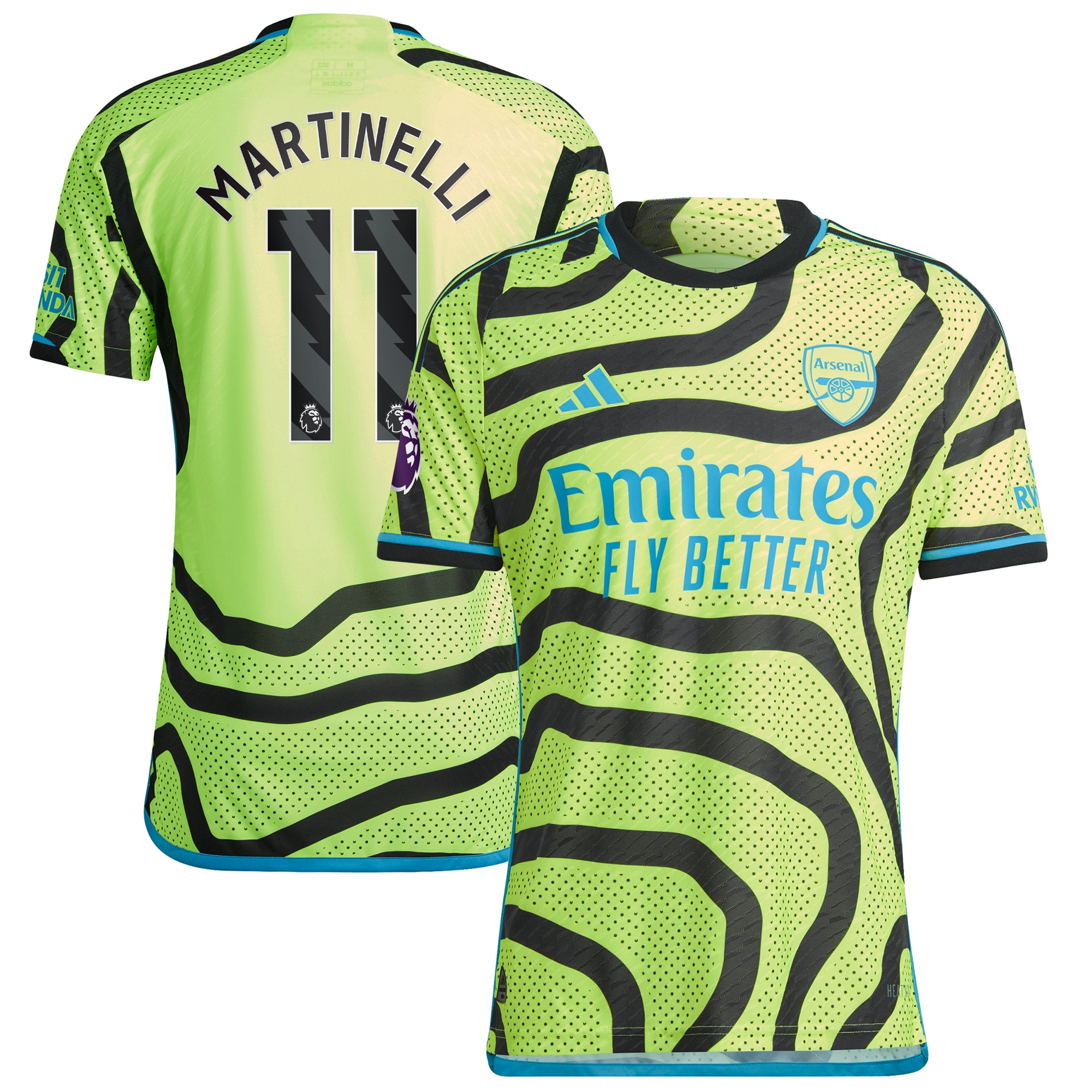 Gabriel Martinelli Arsenal 2023/24 Away Authentic Player Jersey – Yellow