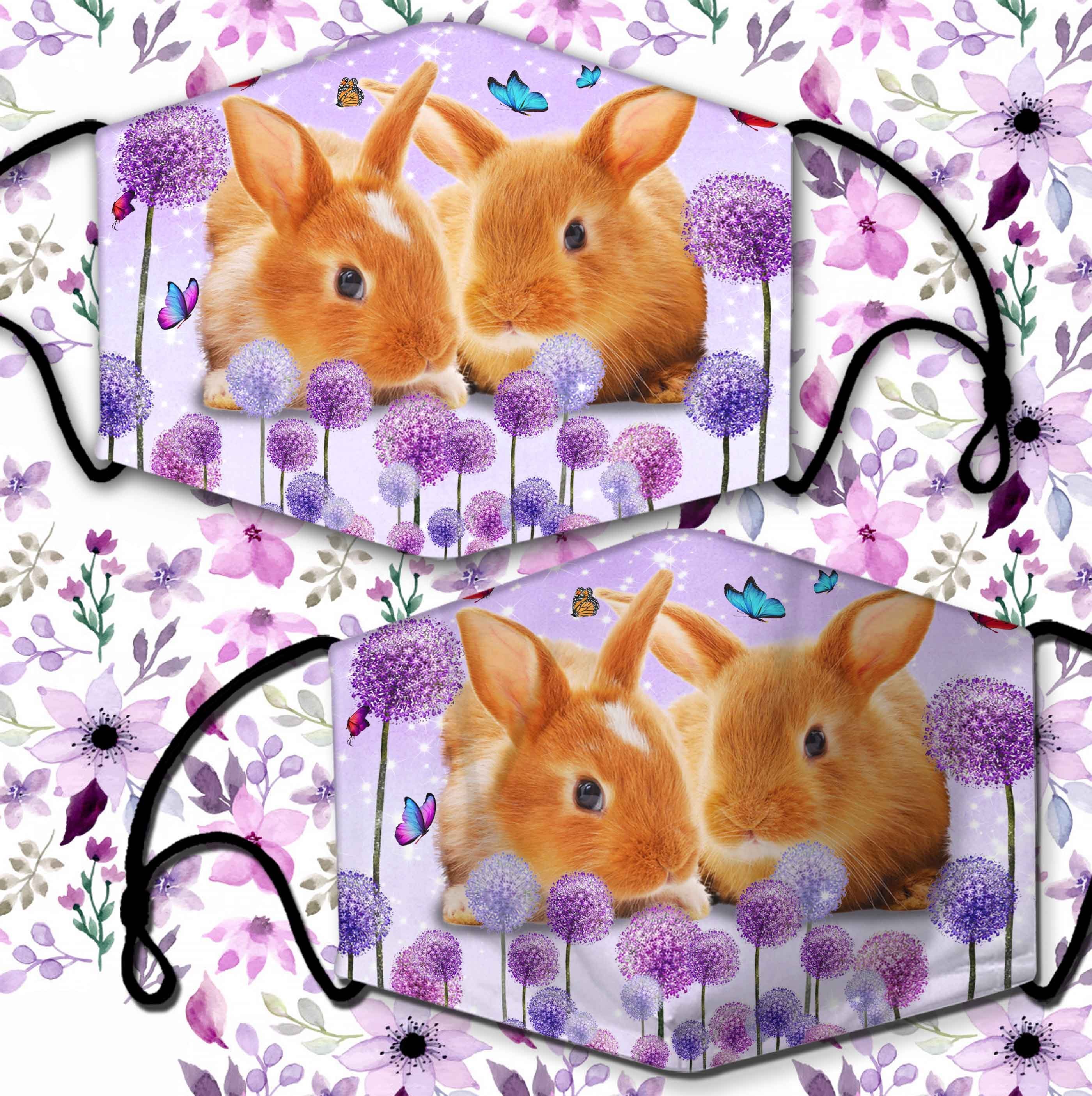 Rabbit Widandelion All Over Print Adjustable Mask