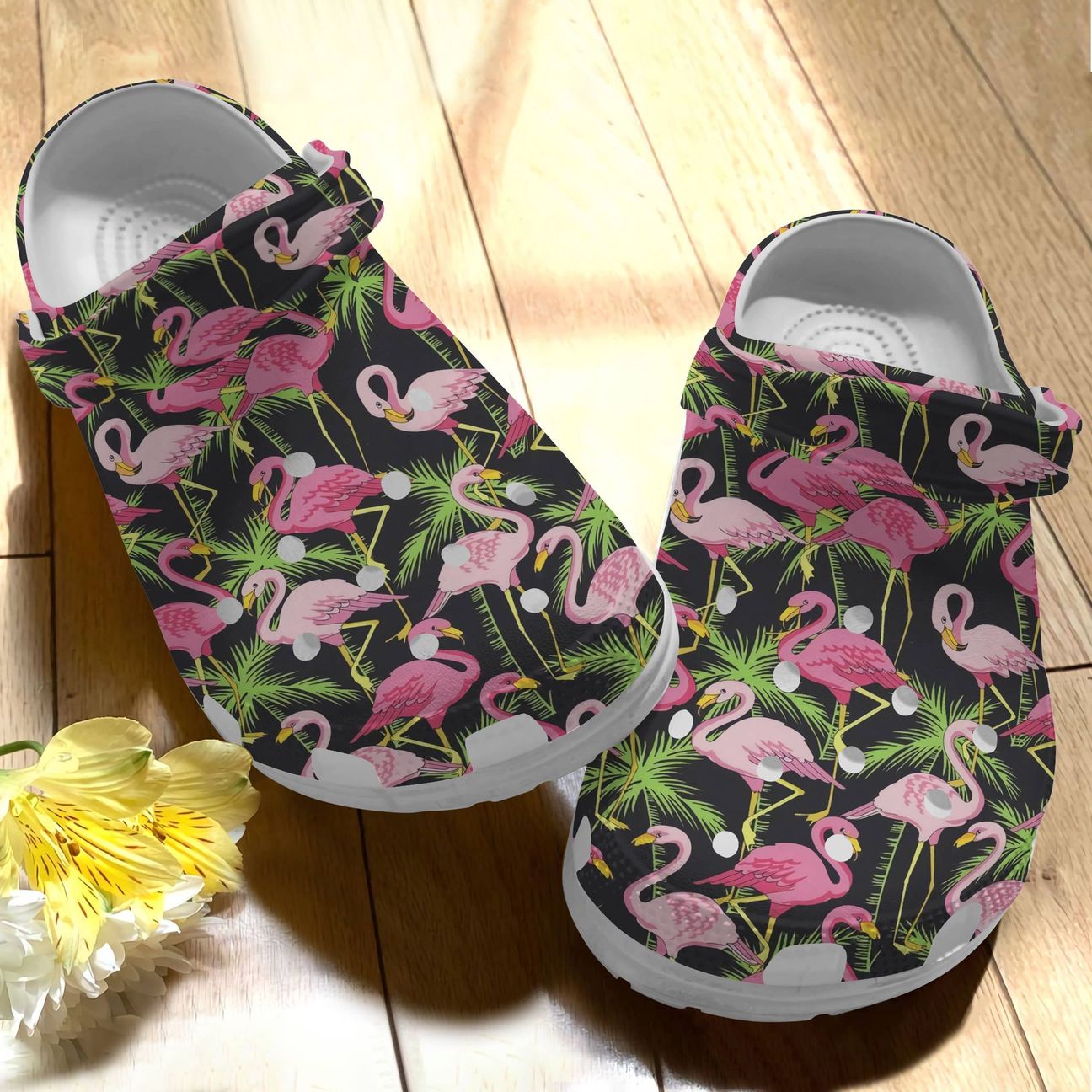 Flamingo Personalize Clog, Custom Name, Text, Fashion Style For Women, Men, Kid, Print 3D Tropical Forest