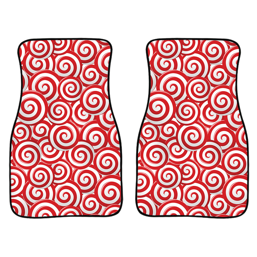 Red Lollipop Candy Pattern Print Front Car Floor Mats