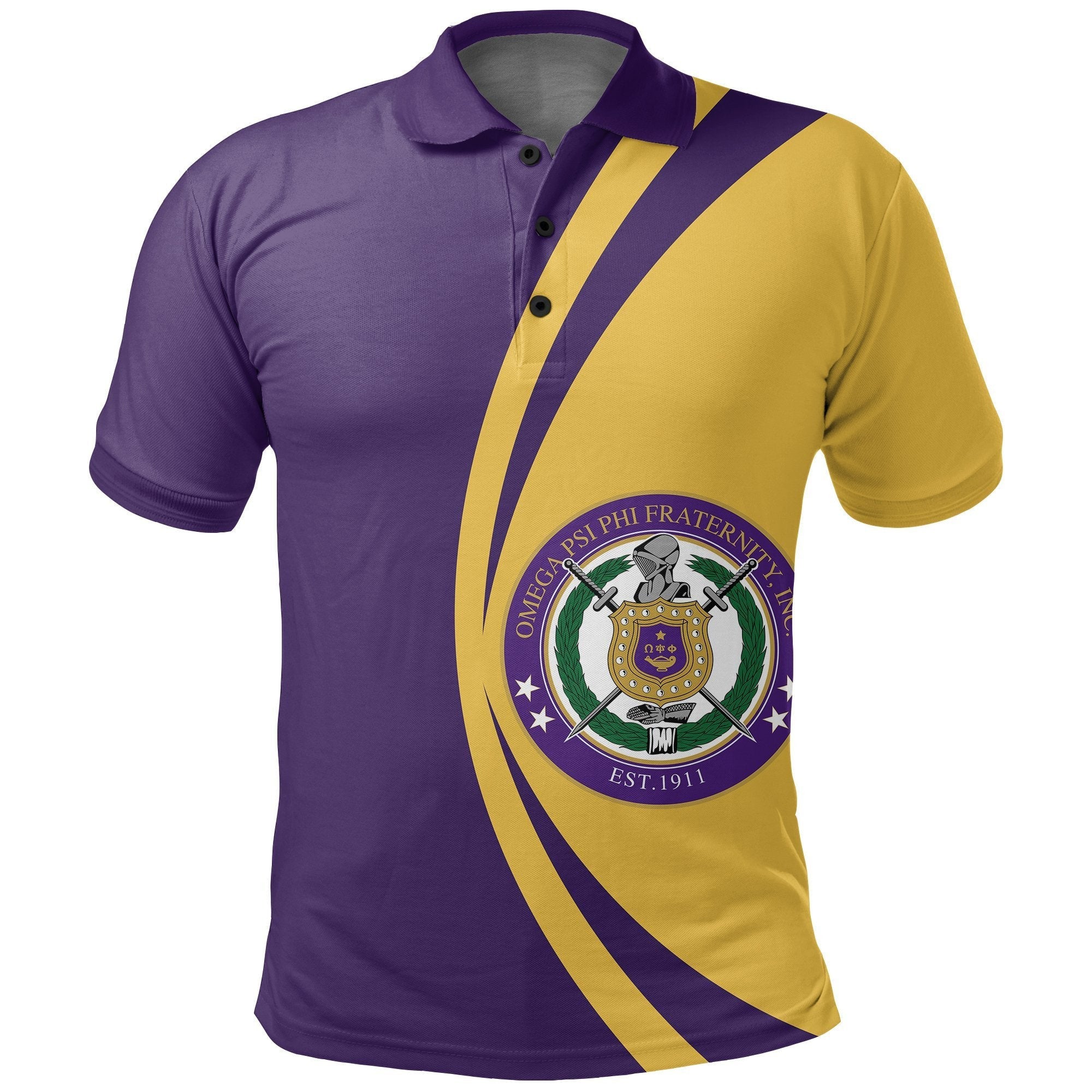 Fraternity Polo – Omega Psi Phi Big Logo Polo Shirt Circle Style