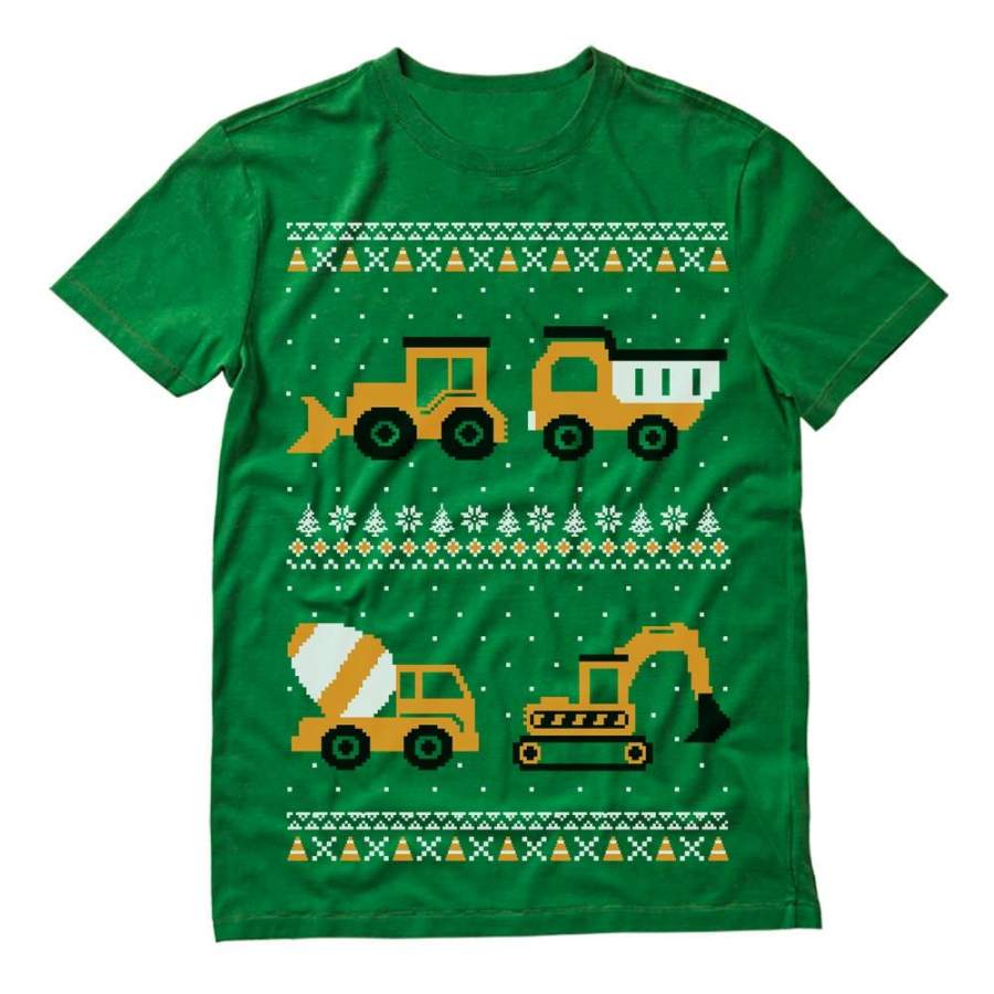 Tractors & Bulldozers Ugly Christmas Sweater T-Shirt