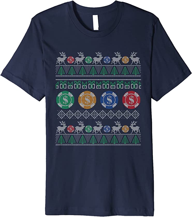 Ugly Christmas Poker X-Mas Santa Claus Gambling New Year Premium T-Shirt