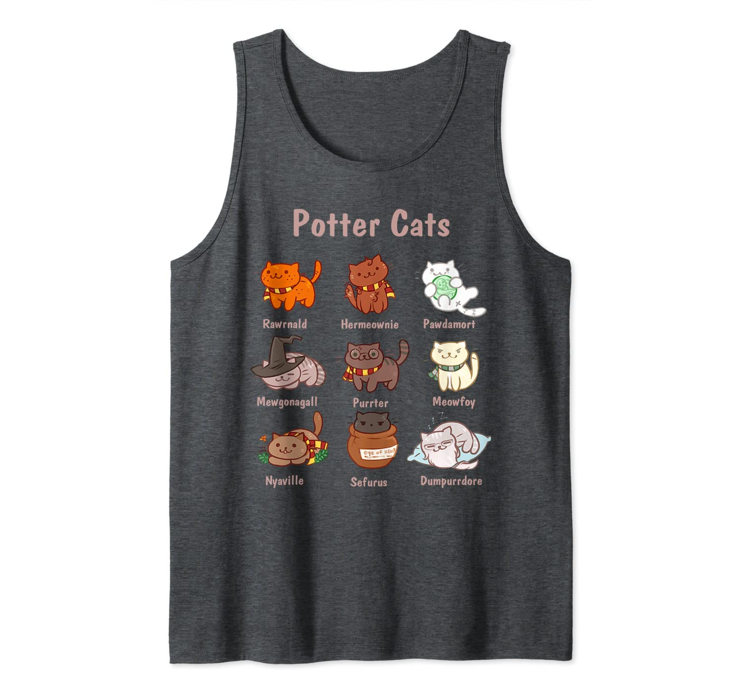 Potter Cats Cute Harry Pawter Kitten Gift For Cats Lover Tank Top