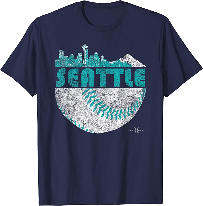 Vintage Seattle Baseball Skyline T-Shirt