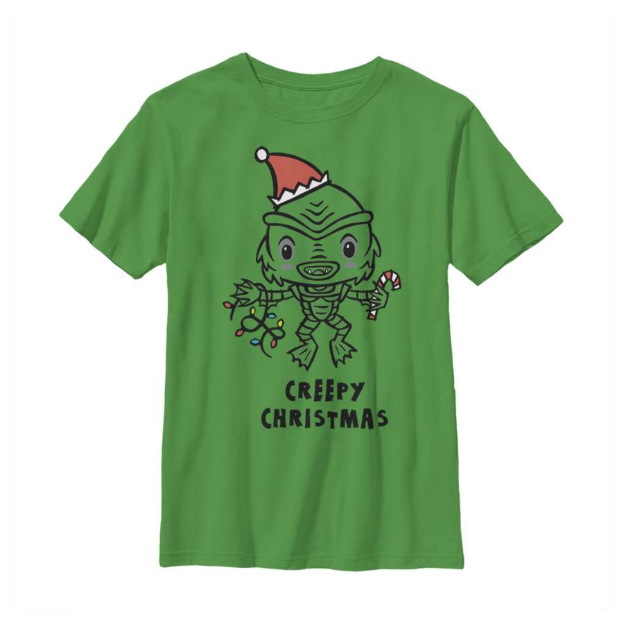 Universal Monsters Boy’s Christmas Creature from the Lagoon Creepy  T Shirt