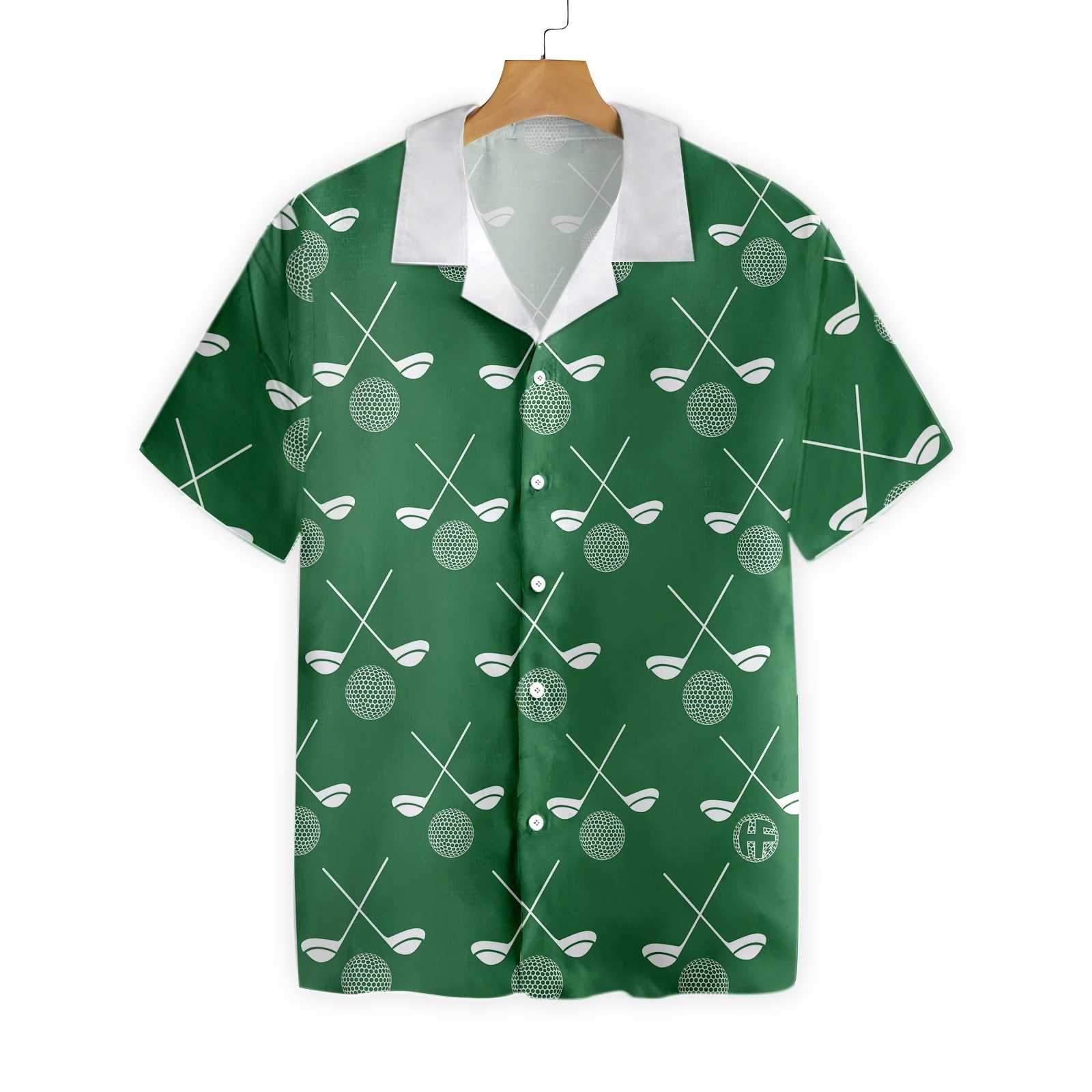 Golf White Pattern Green Background 0802 Hawaii Shirt Ha7354