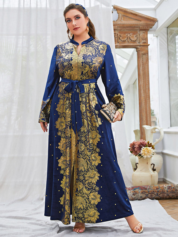 TOLEEN Women Plus Size Maxi Dresses 2022 Luxury Chic Elegant Long Sleeve Embroidery Muslim Turkey Evening Party Wedding Clothing alx