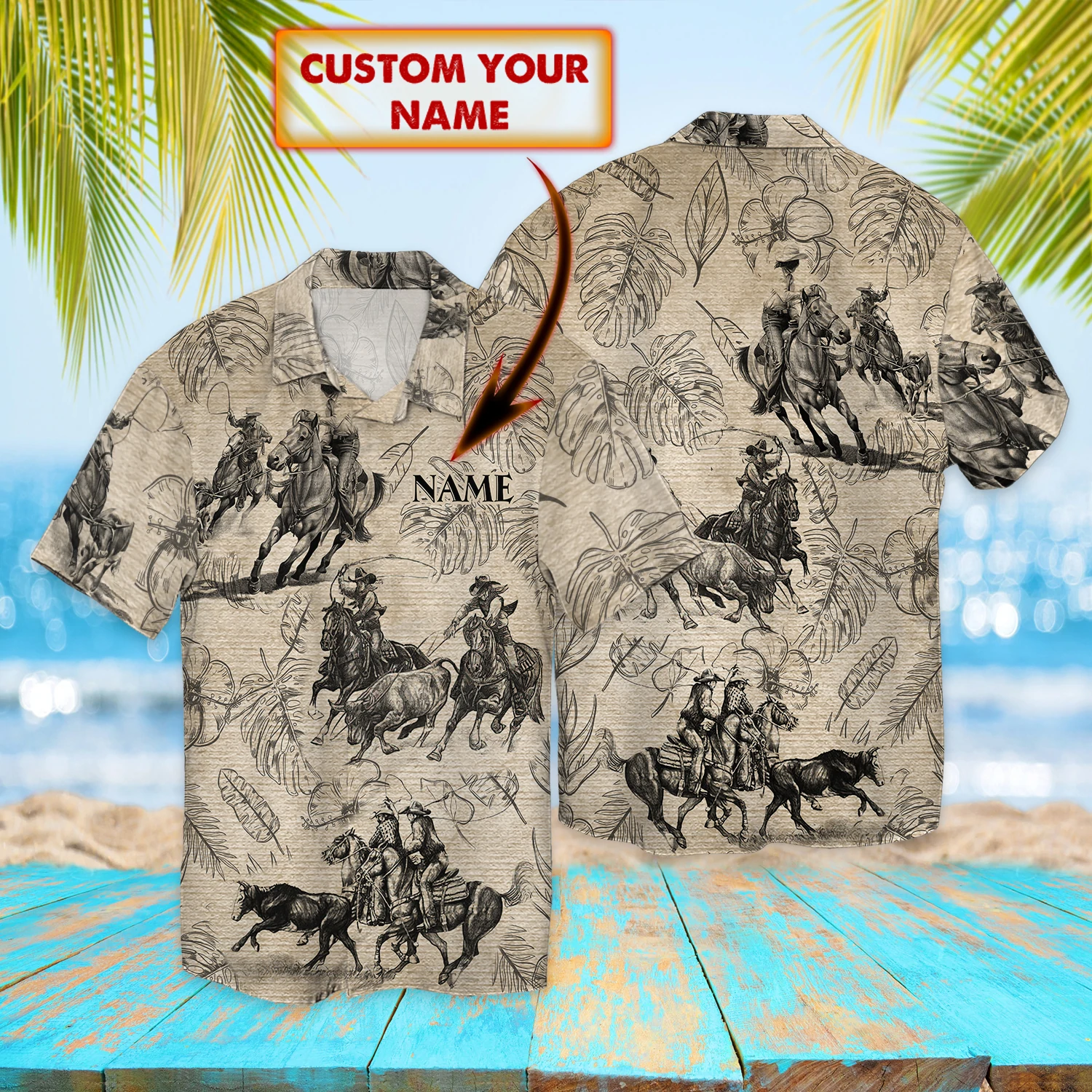 Roping Hawaii Custom Name Hawaii Shirt For Women Ha87752