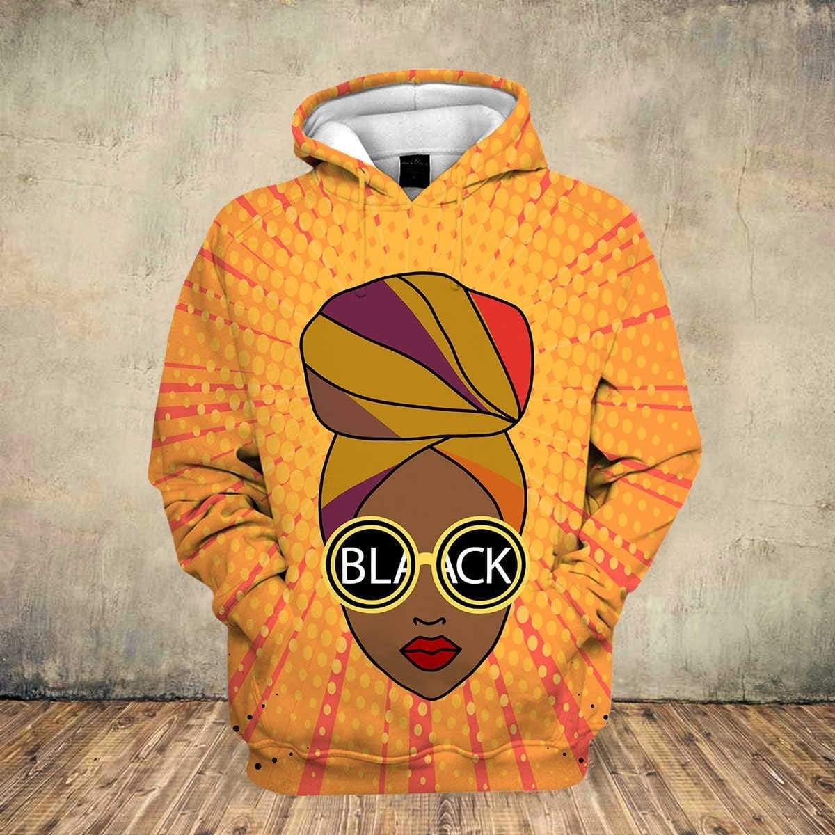 Black Girl Yellow Hoodie Personalized Custom Name #V