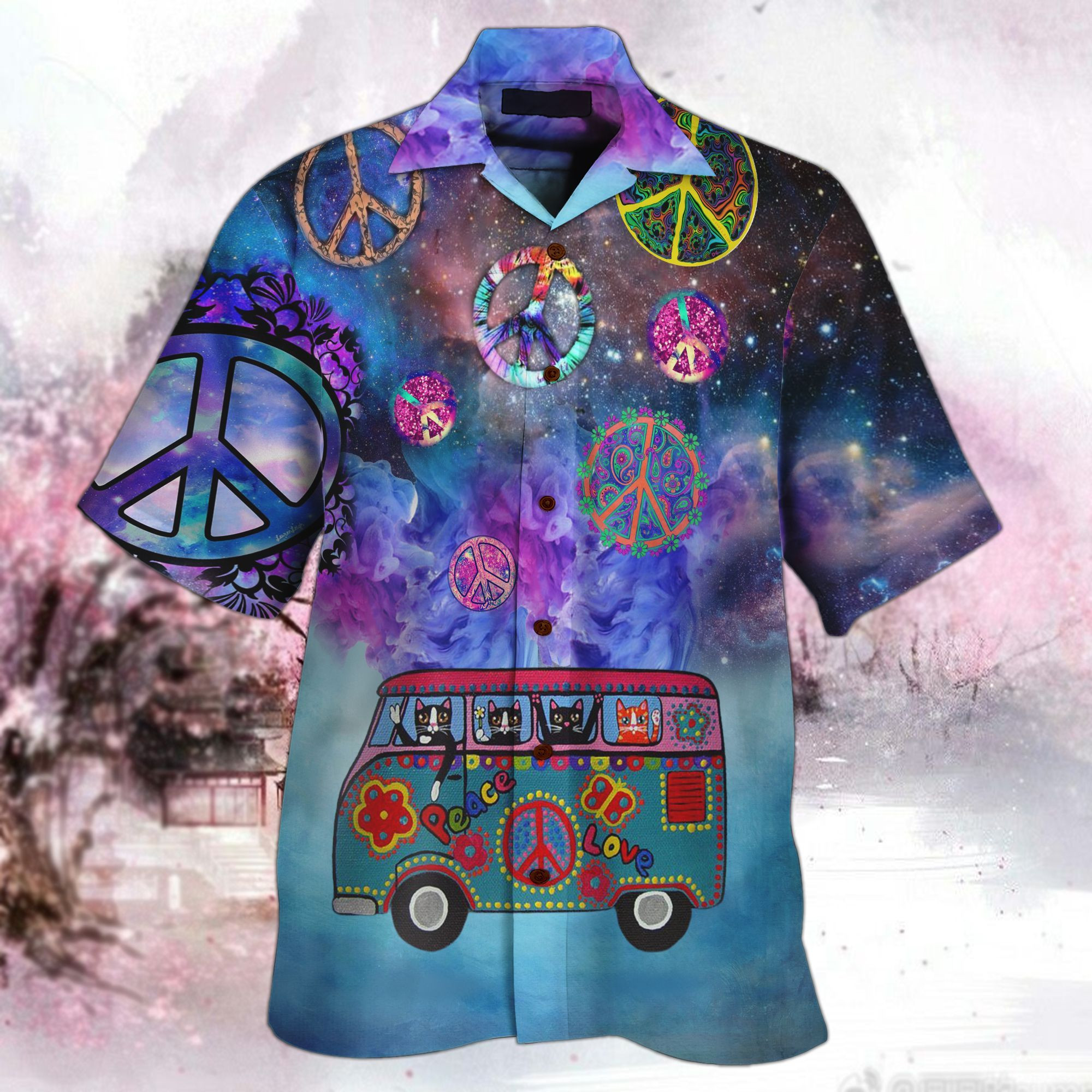 Hippie Peace Sign Hawaii Shirt Unisex Adult Ha77499