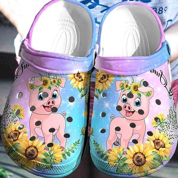 Pig Personalized Clog, Custom Name, Text, Color, Number Fashion Style For Women, Men, Kid, Print 3D Pig Galaxy