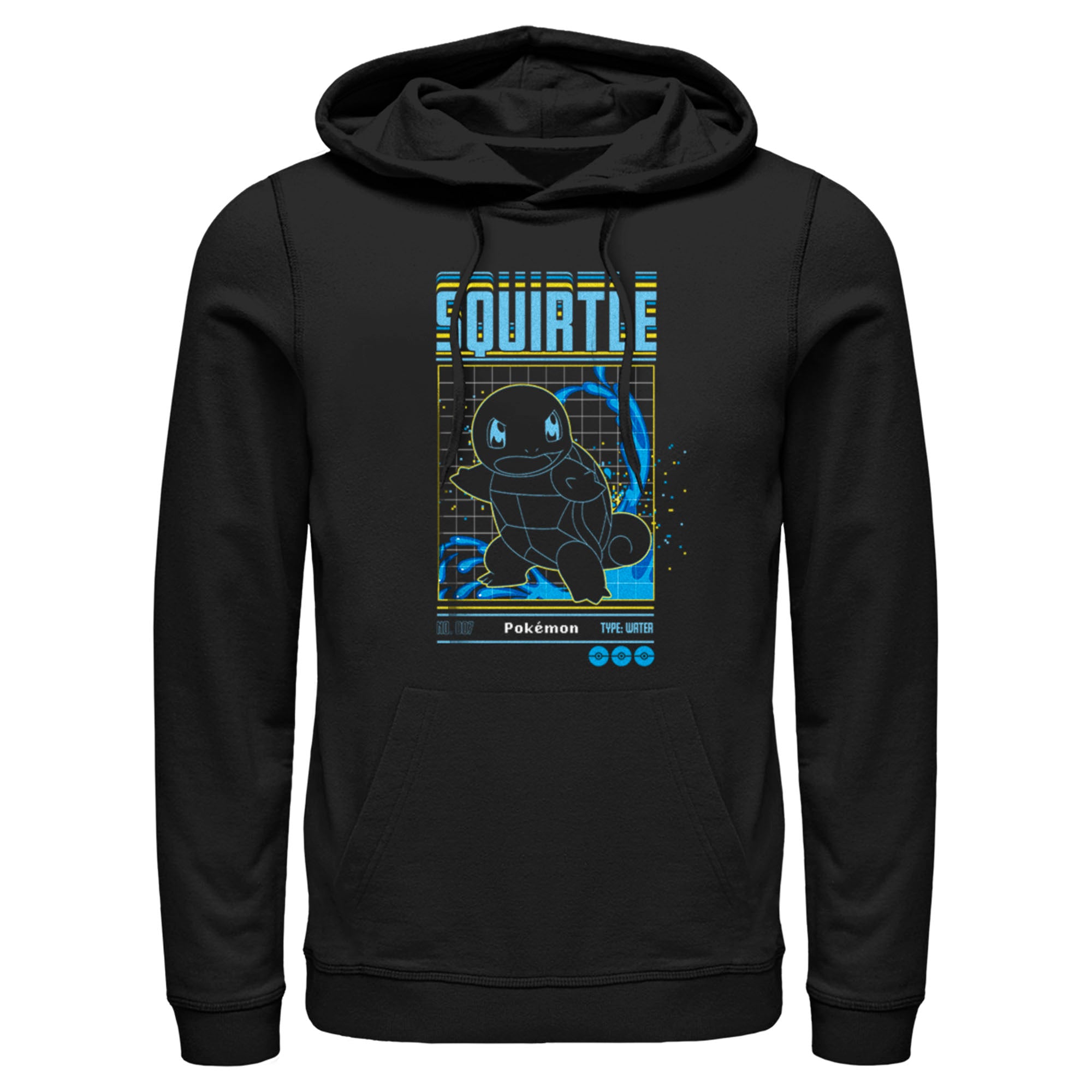 Men’S Pokemon Squirtle Retro Grid Pull Over Hoodie