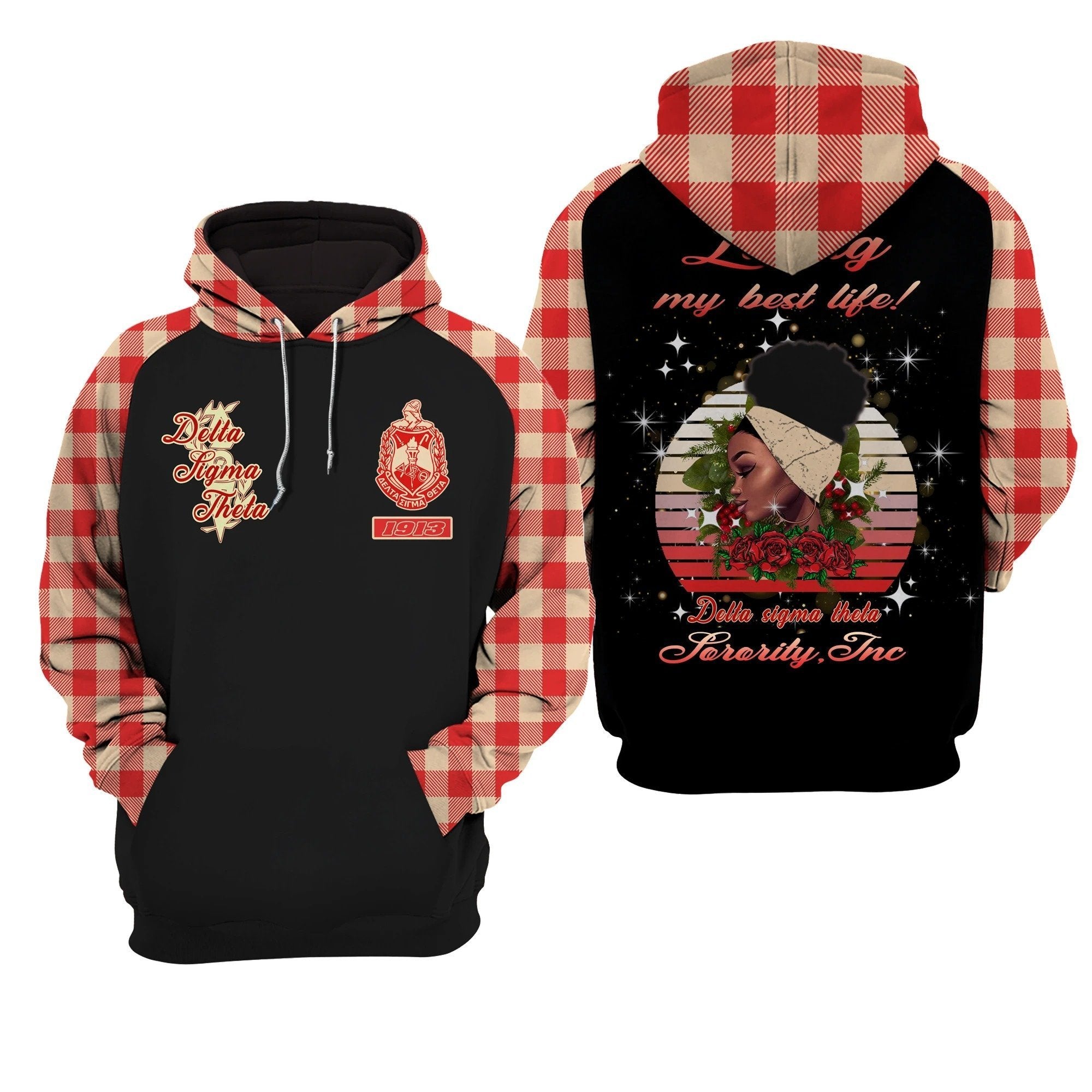 Greek Life Hoodie – Living My Best Life Delta Sigma Theta Hoodie