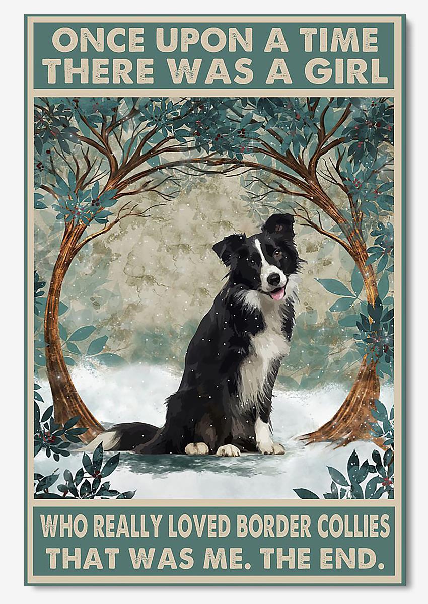 Border Collie Once Upon A Time Dog Wall Art For Home Decor Dog Lovers Gift Poster