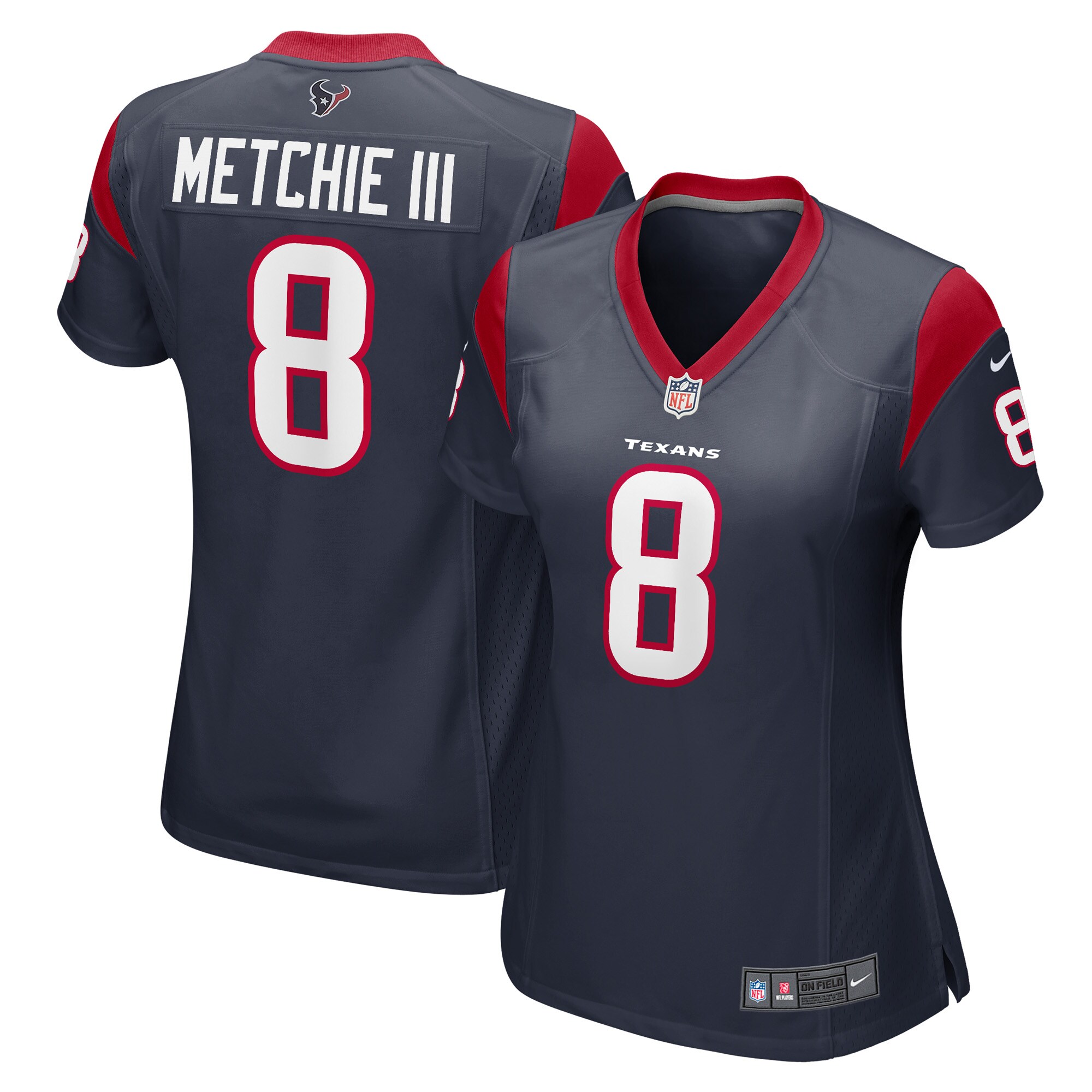 John Metchie III Houston Texans Women's Game Player Jersey – Navy