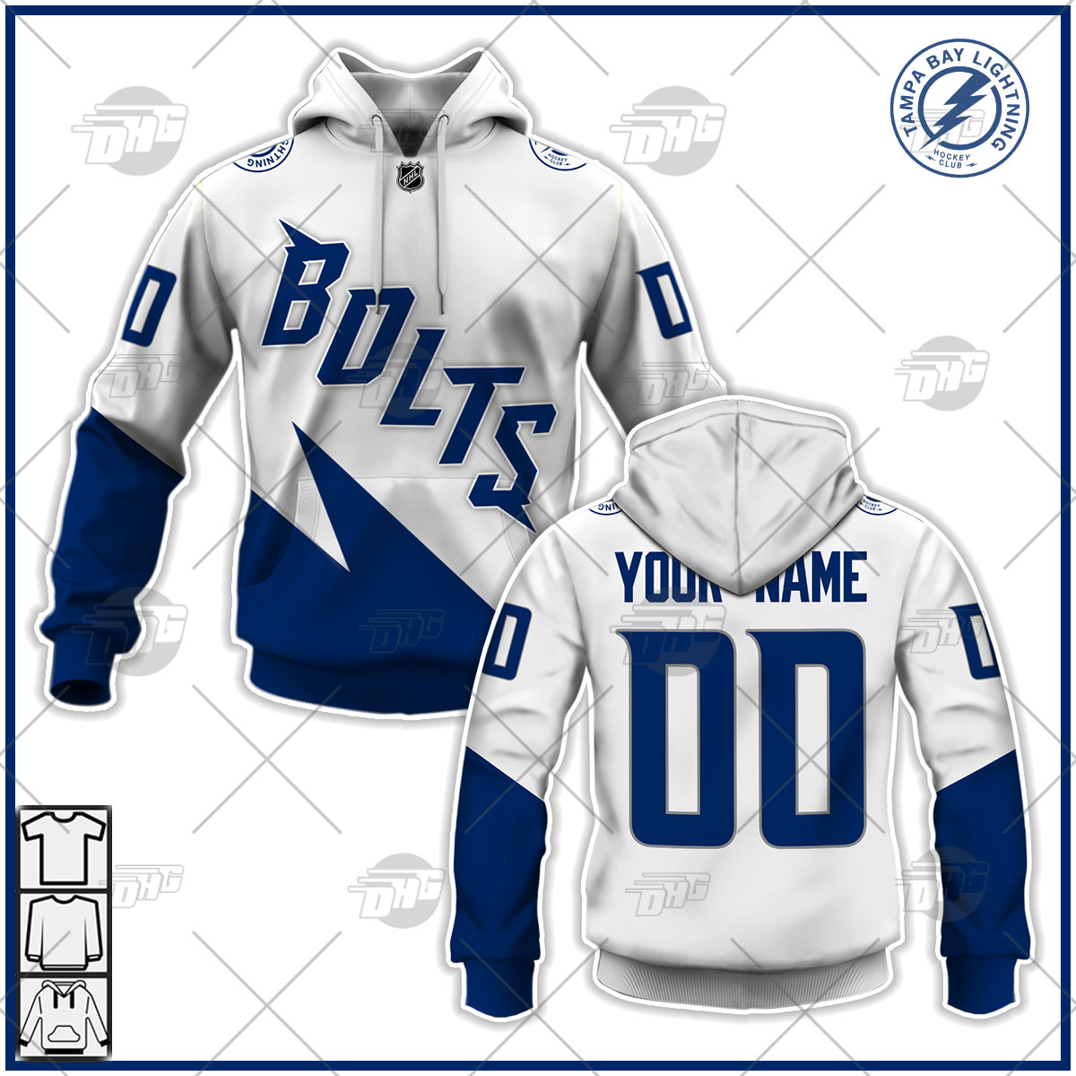 Personalized Mens Tampa Bay Lightning White 2022 Stadium Series Primegreen Jersey Personalize Hoodie