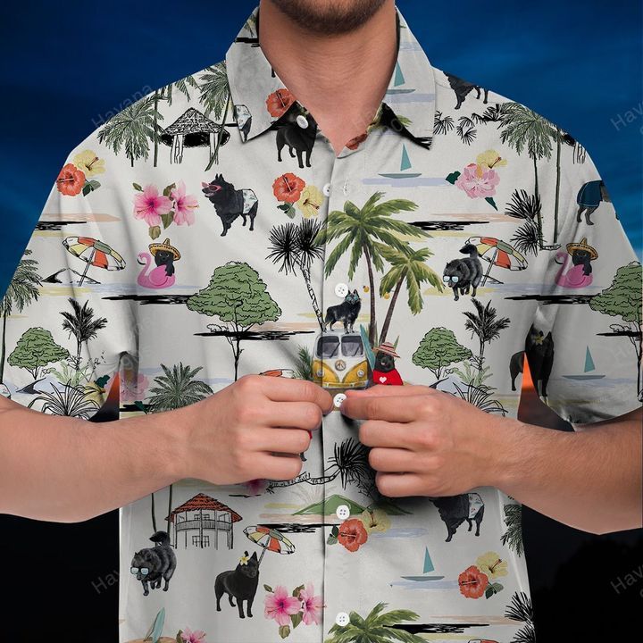 Schipperke Hawaiian Shirt Hawaii Beach Retro