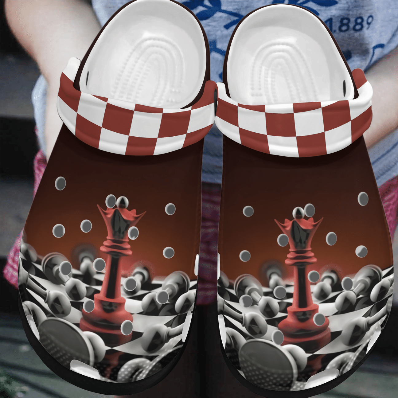 Chess Personalized Clog, Custom Name, Text, Color, Number Fashion Style For Women, Men, Kid, Print 3D Hail The King