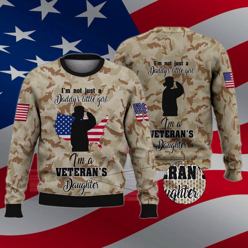 I’M Veteran Daughter Ugly Christmas Sweater | For Men & Women | Adult | Us5981