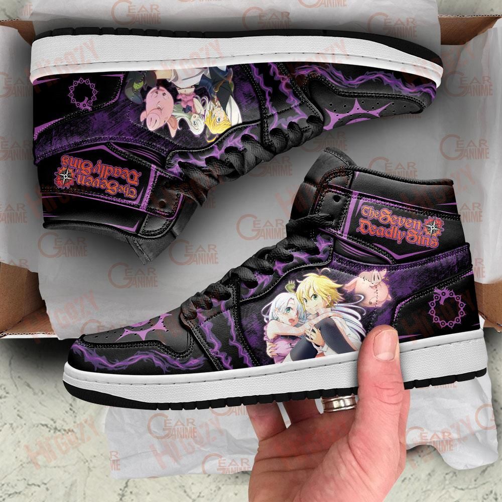 The Seven Deadly Sins Sneakers Meliodas And Elizabeth Anime Custom Shoes