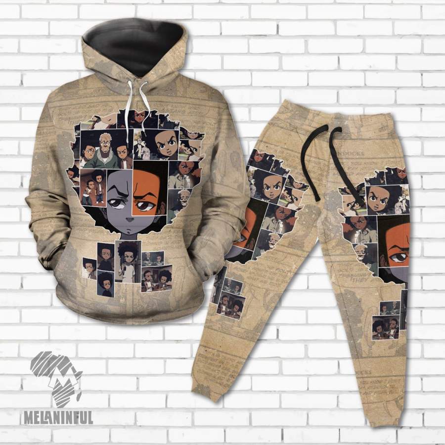 90s Huey Freeman All-over Hoodie And Joggers Set