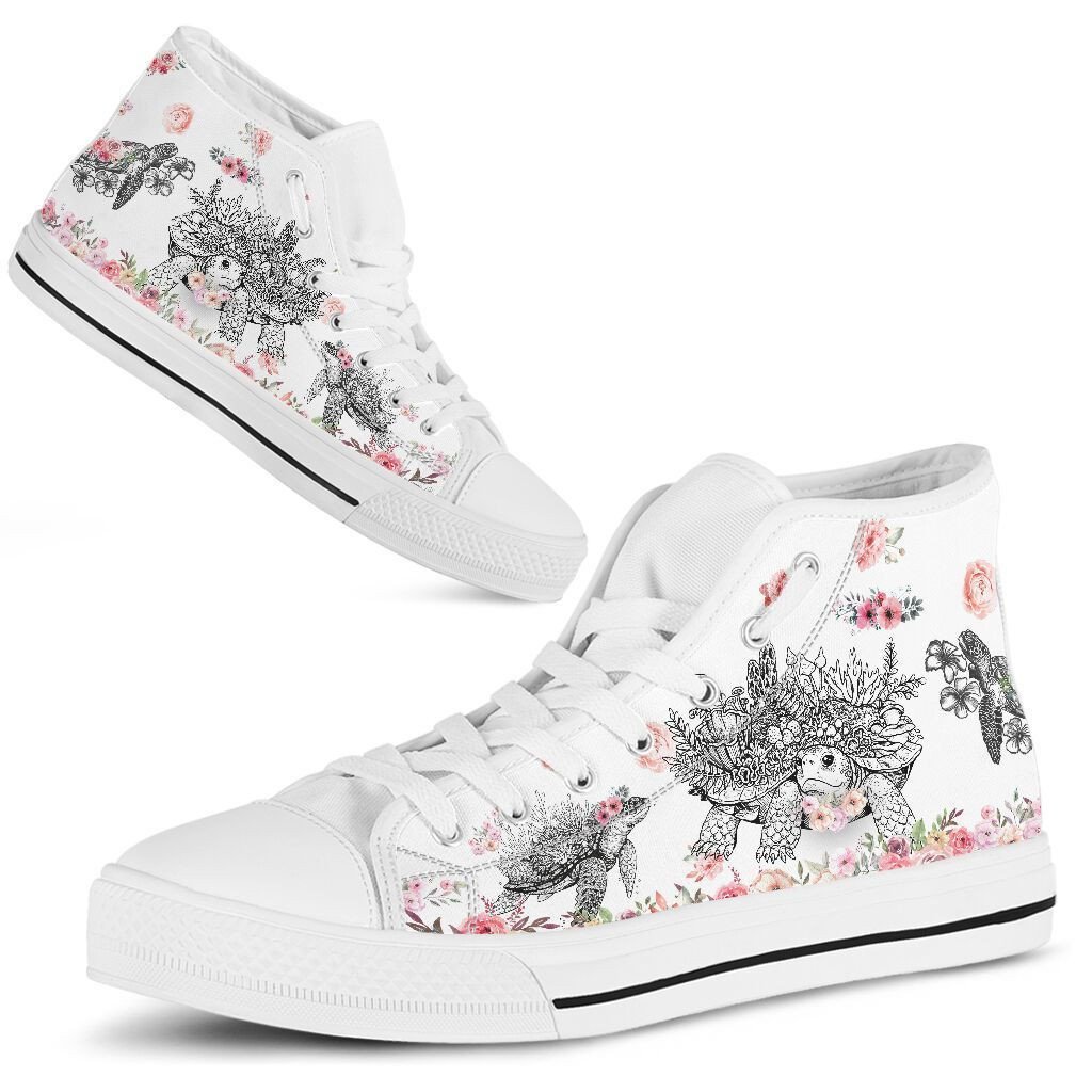 Turtle Flower Animal High Top Shoe Thhtr2Abag06