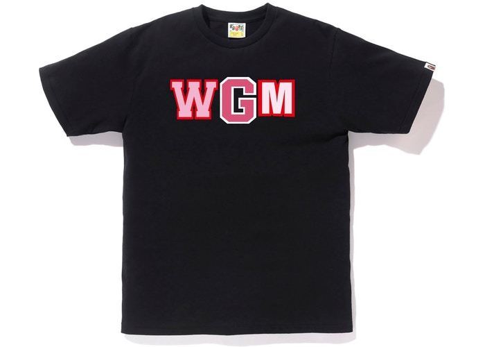 Bape Abc Wgm Milo Gold Zip Shark Tee Black/Pink