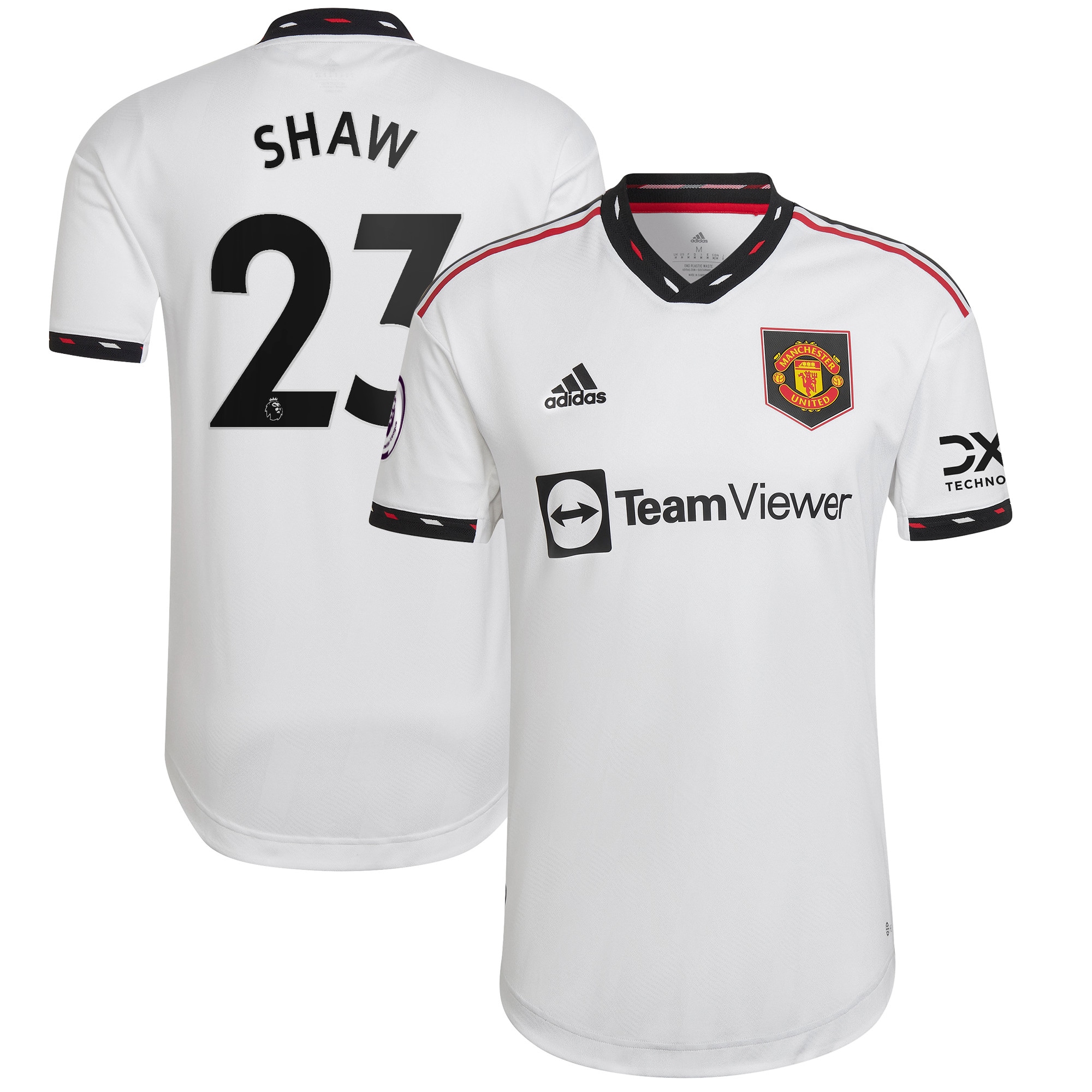 Luke Shaw Manchester United 2022/23 Away Authentic Player Jersey – White