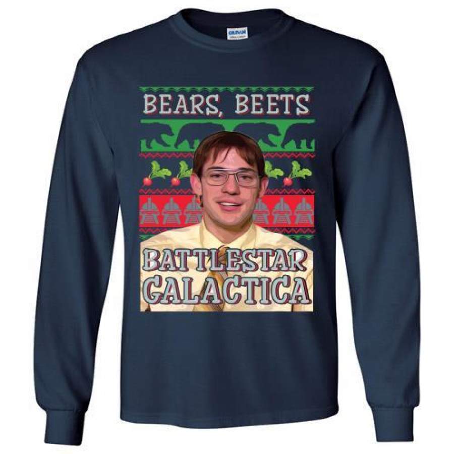 Bears Beets Battlestar Galactica Ugly Christmas Long Shirt