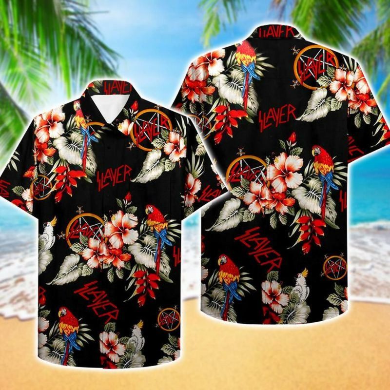 Slayer Hawaii Vi Graphic Print Short Sleeve Hawaii Casual Shirt Ha108885