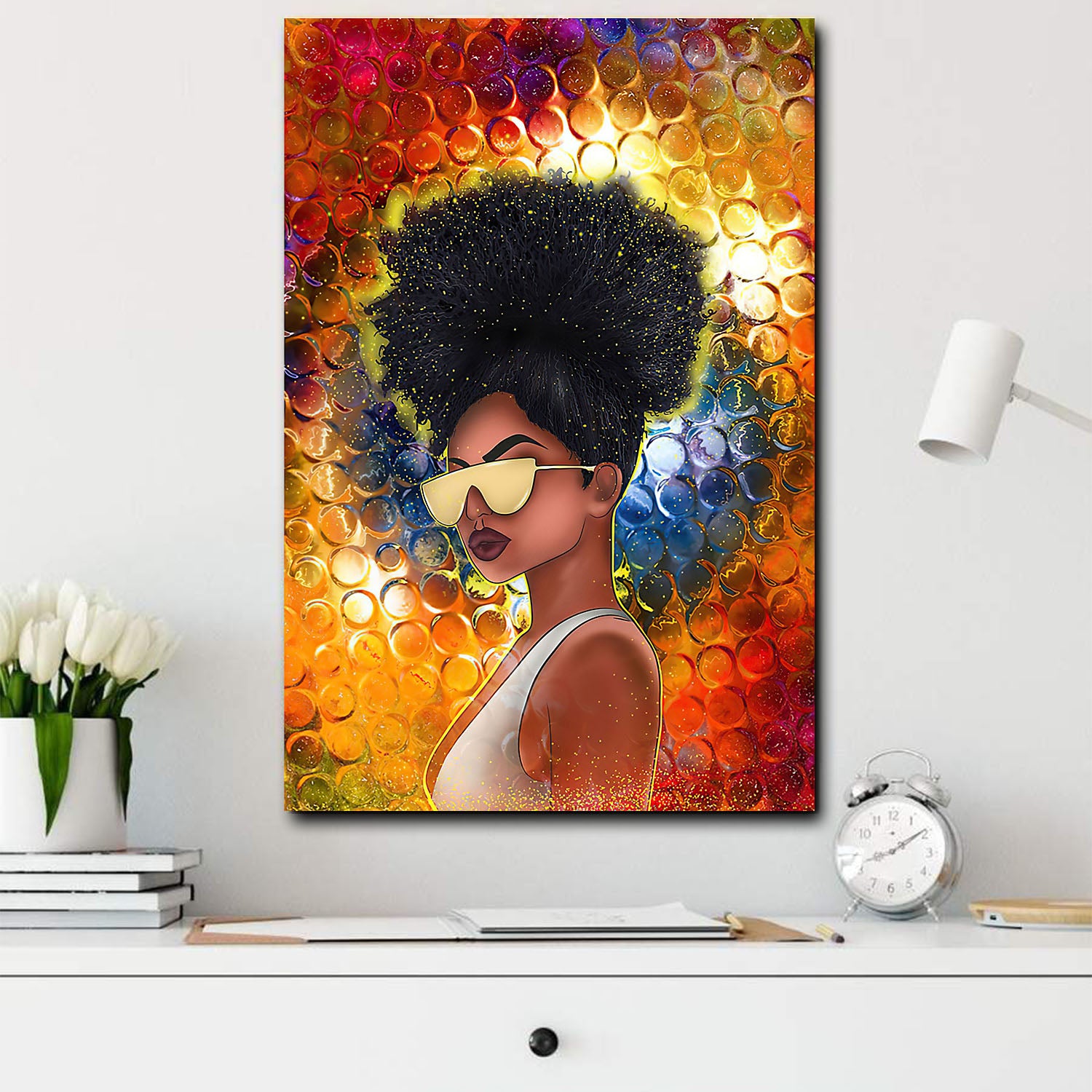 African American Canvas Melanin Pop Girl Black African Wall Art