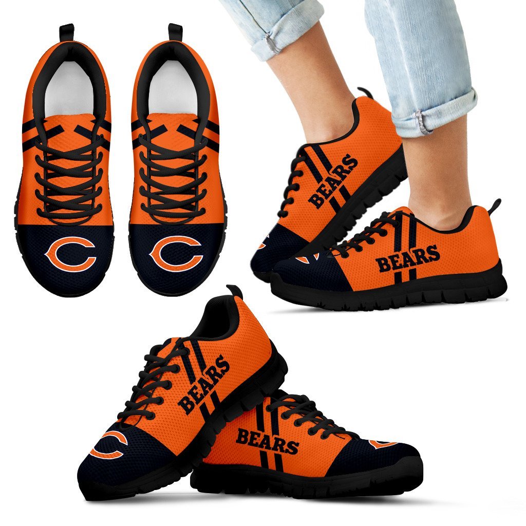 Colorful Line Stripe Chicago Bears Sneakers