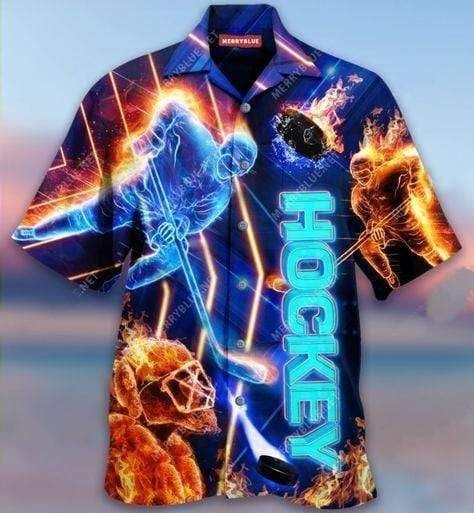 High Quality Hawaii Aloha Shirts Hockey On Fire Ha1228