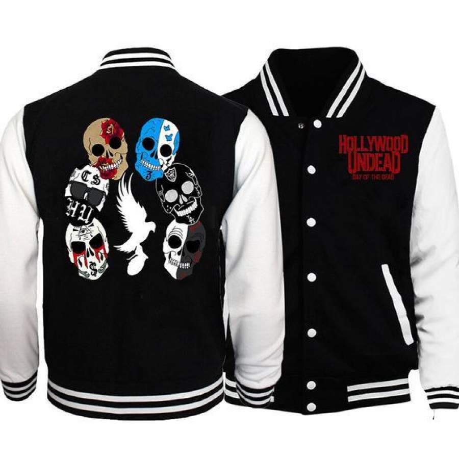 Hollywood Undead Rap Rock Band Sugar Skulls Baseball Jacket Sweatshirt