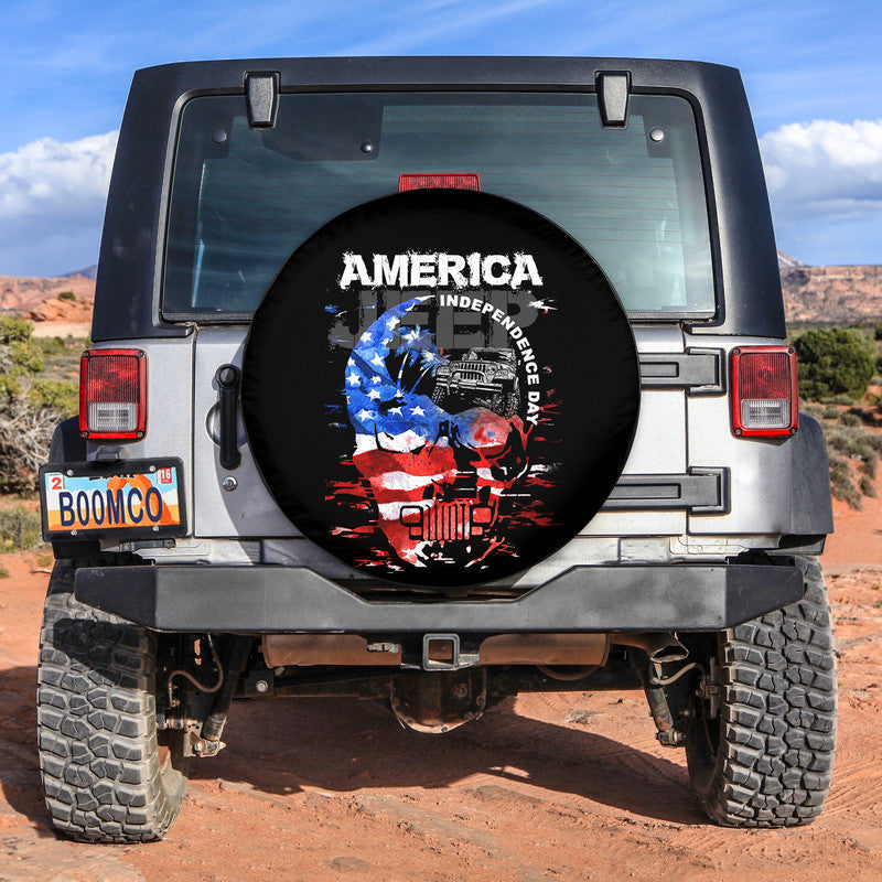 American Independence Day Jeep Spare Tire Cover Skull Jeep Lt6