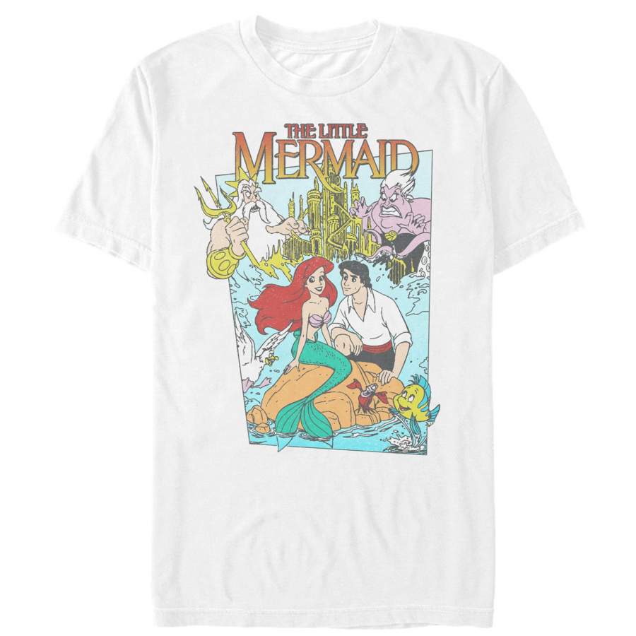 The Little Mermaid Men’s Character Poster  T Shirt