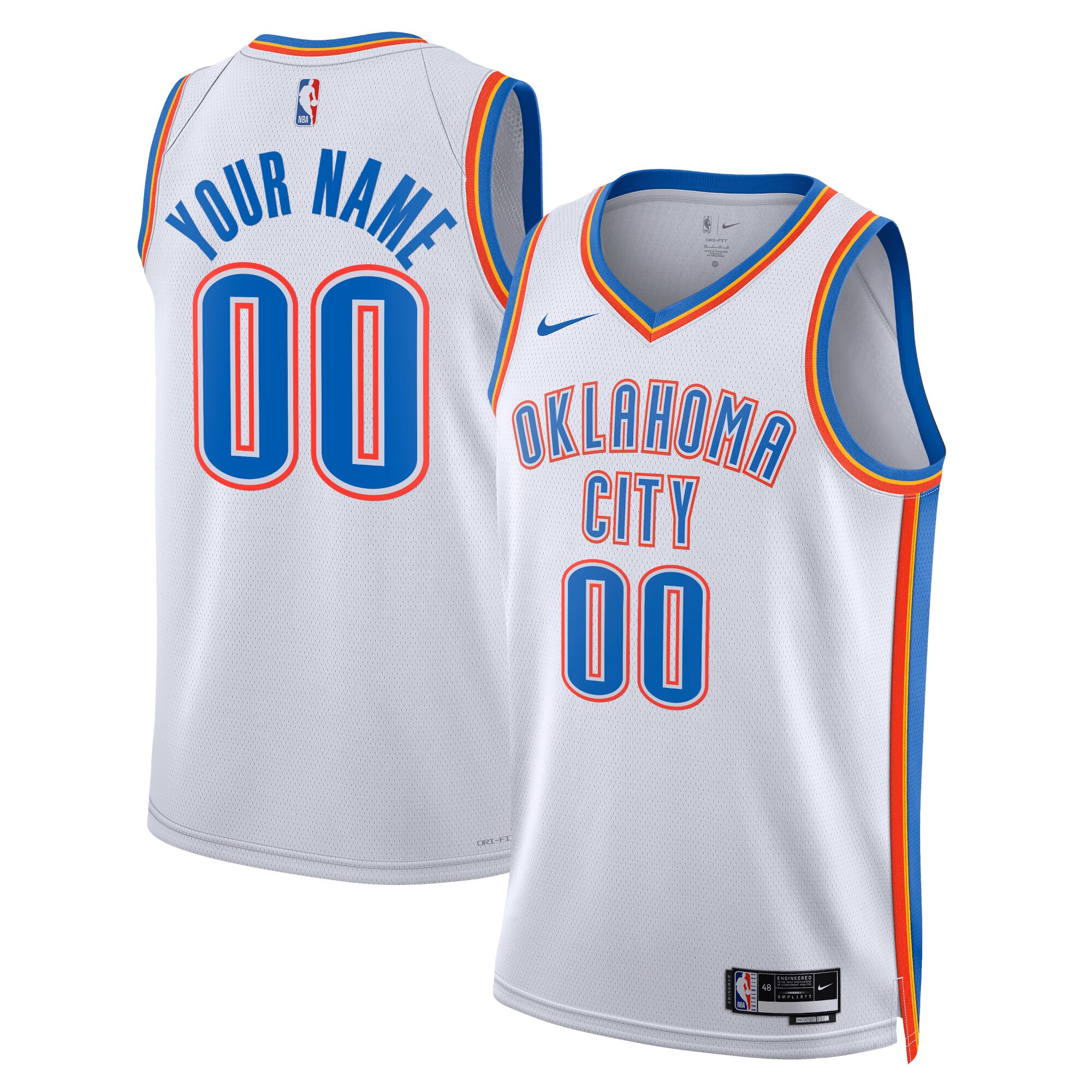 Oklahoma City Thunder Association Swingman Jersey – Custom – Unisex