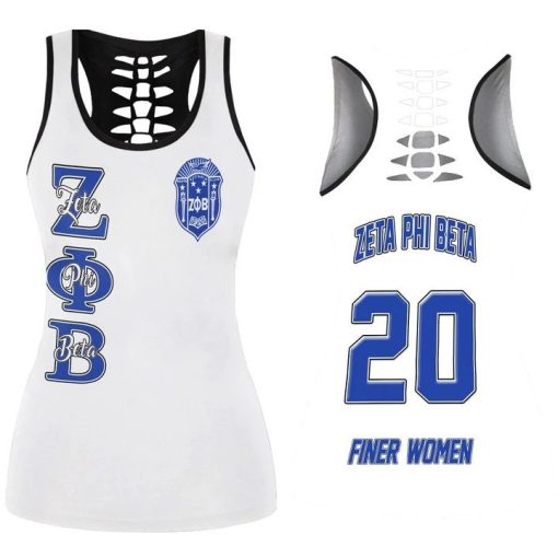 Zeta Phi Beta (White) Hollow Tank Top