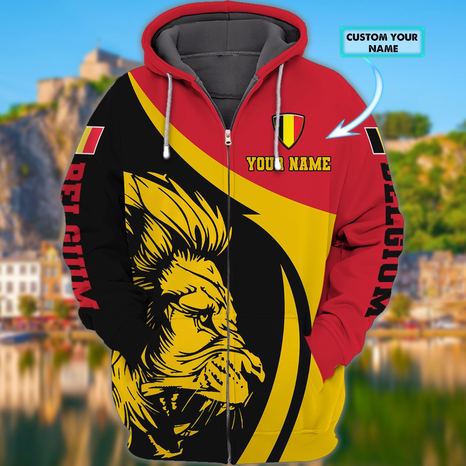Belgium - Personalized Name 3D Zipper Hoodie 01 - Lta98 New Hoodies