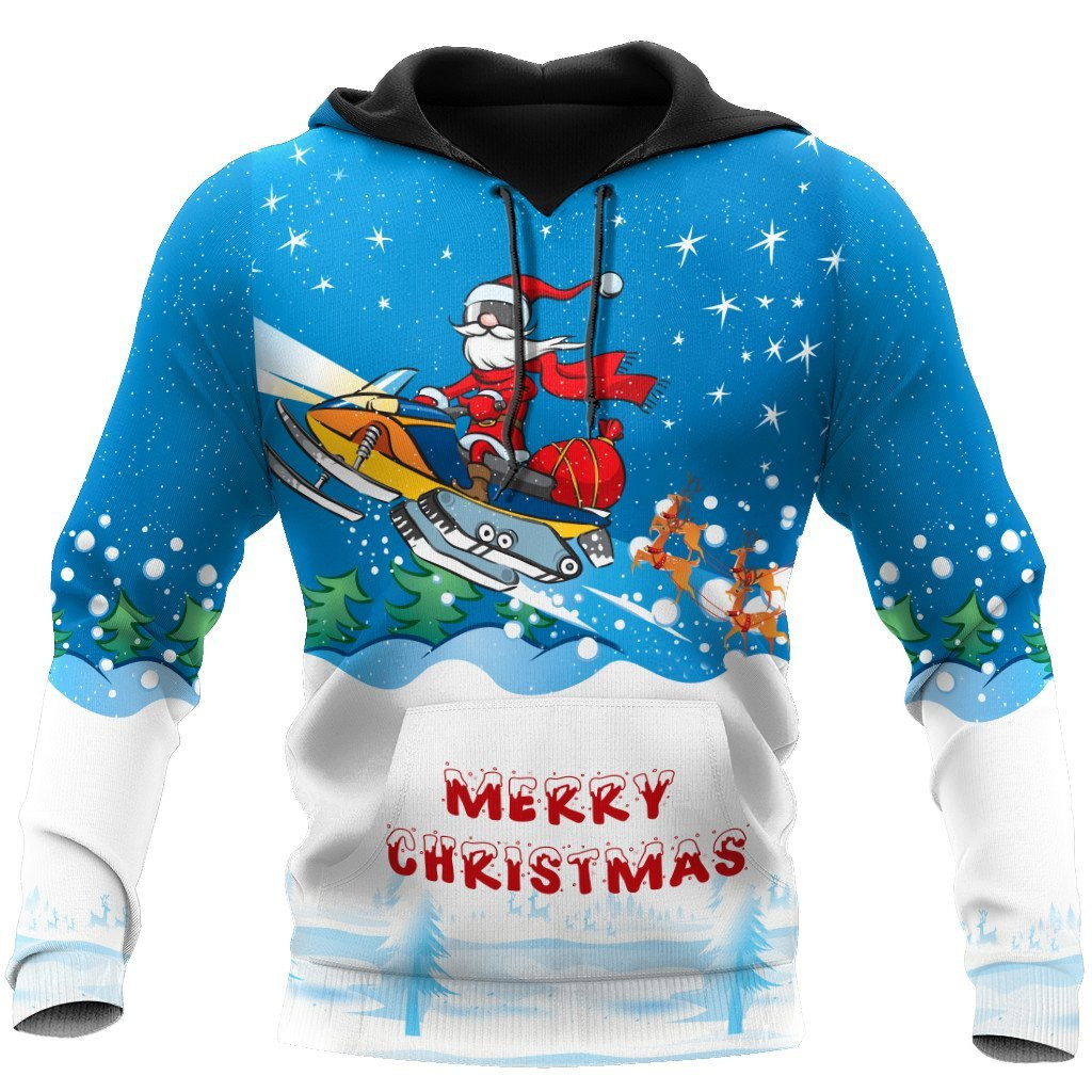 Santa Snowboarding 3D All Over Printed Shirt & Short For Men And Women Pl