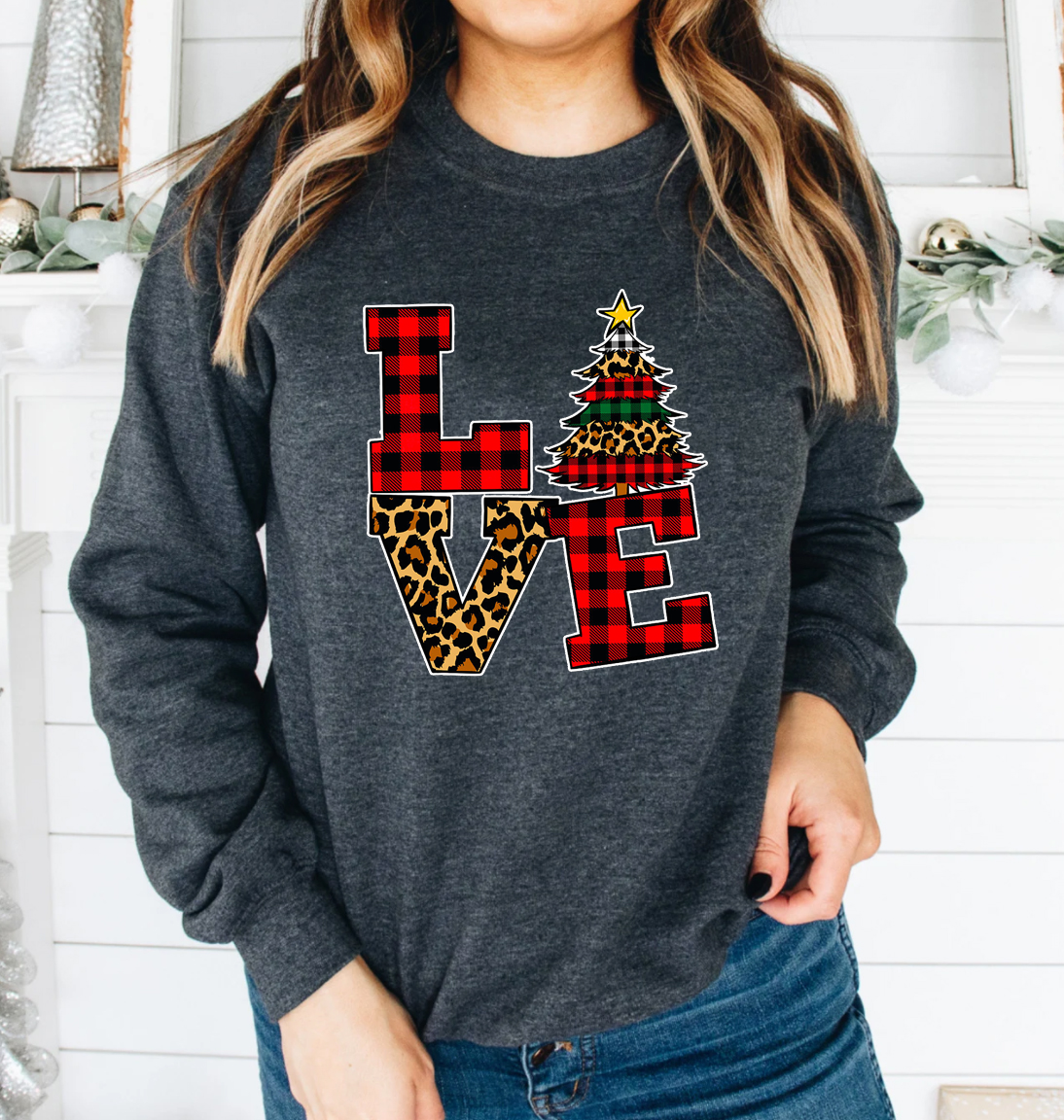 Christmas Gift Love Tree Sweatshirt, Holiday Sweatshirt, Christmas Eve Sweatshirt