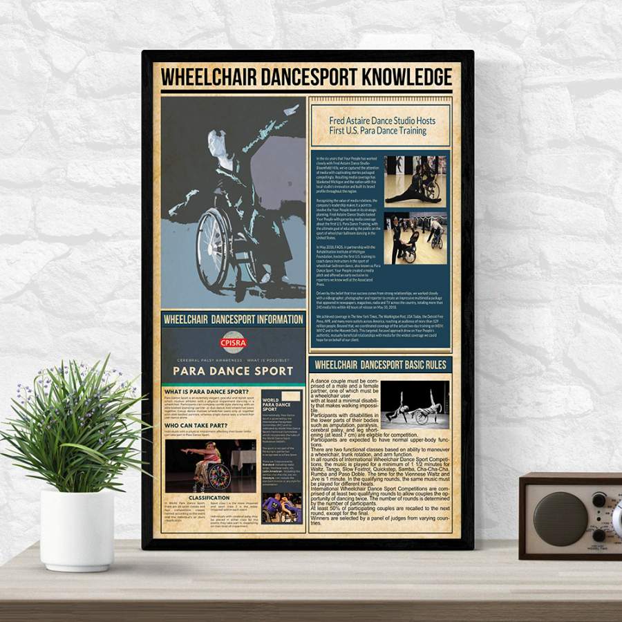 Wozoro Unframed Poster Wheelchair DanceSport Knowledge Size 11×17, 16×24, 24×36 inch