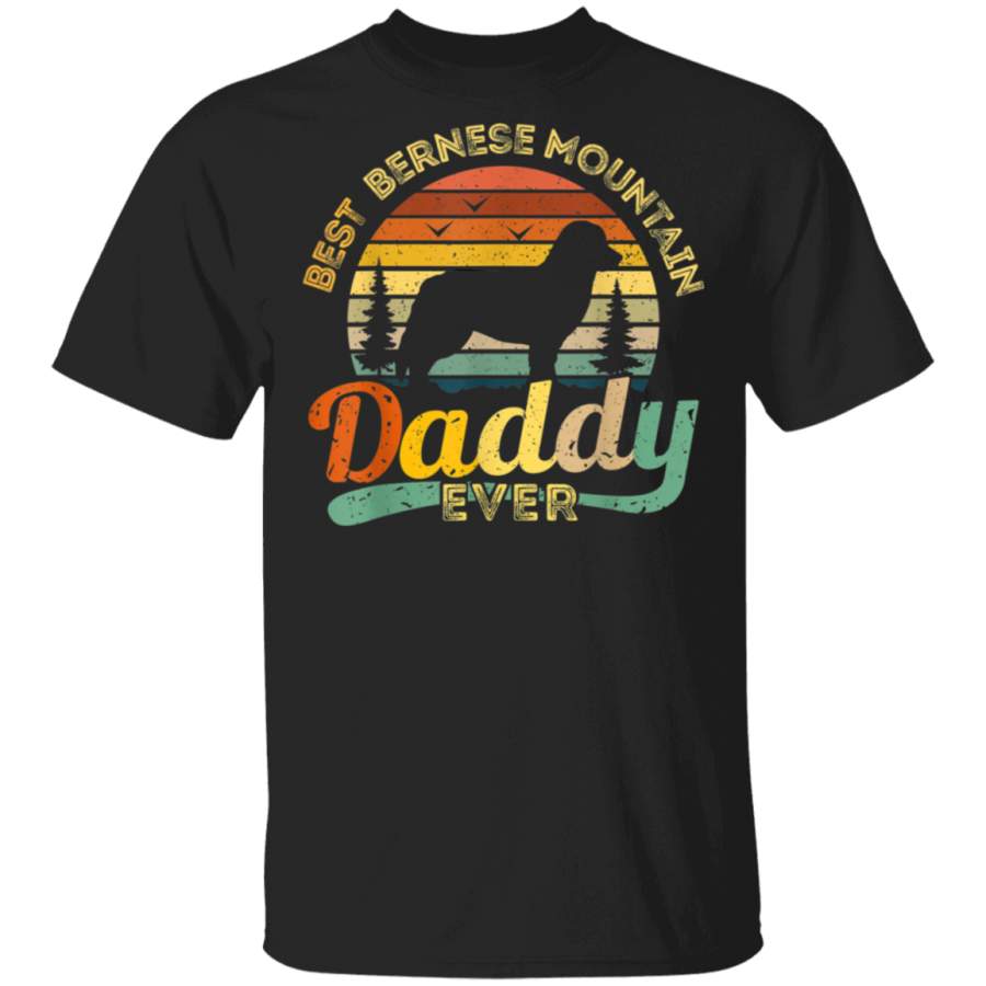 Bernese Mountain Dad Shirt Best Daddy Dog Retro Vintage Gift