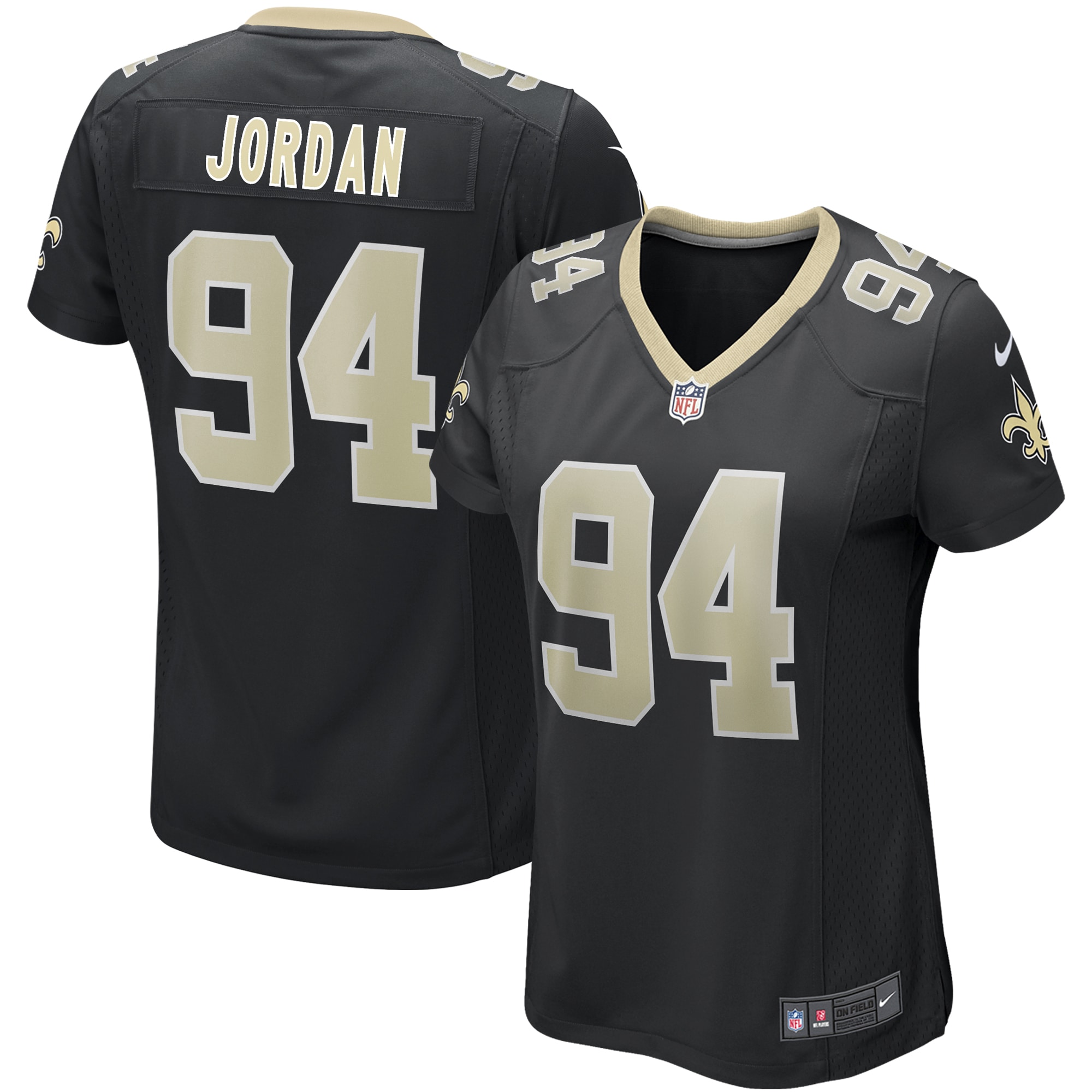 Women’s Cameron Jordan Black New Orleans Saints Game Jersey